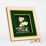 Quà tặng Tranh Hoa Sen dát vàng 24k ACT GOLD ISO 9001:2015