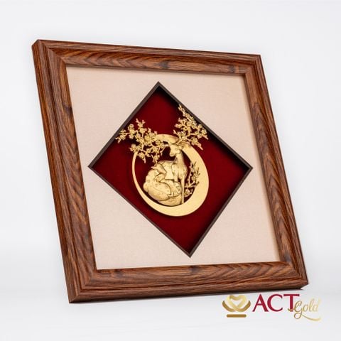 Quà tặng Tranh tình mẫu tử dát vàng 24k ACT GOLD ISO 9001:2015