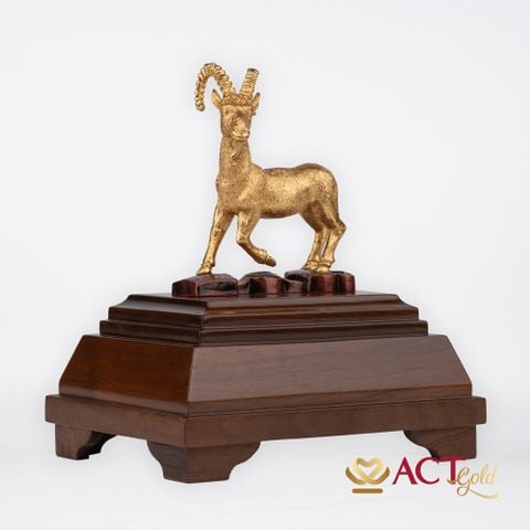 Quà tặng Dê Cát Tường dát vàng 24k ACT GOLD ISO 9001:2015 (Mẫu 3)