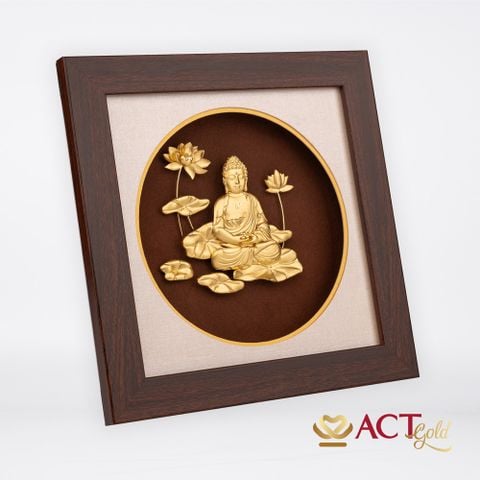 Tranh Đức Phật A Di Đà dát vàng 24k ACT GOLD ISO 9001:2015