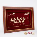 Tranh Bát Mã dát vàng 24k ACT GOLD ISO 9001:2015