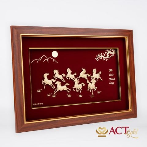 Tranh Bát Mã dát vàng 24k ACT GOLD ISO 9001:2015