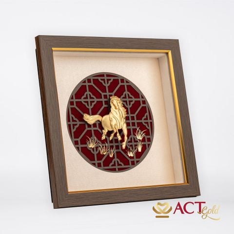 Tranh Ngựa dát vàng 24k ACT GOLD ISO 9001:2015 (Mẫu 1)