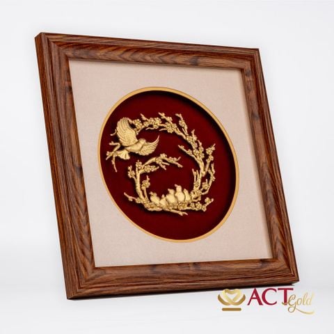 Quà tặng Tranh tình mẫu tử dát vàng 24k ACT GOLD ISO 9001:2015