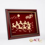 Tranh Bát Mã dát vàng 24k ACT GOLD ISO 9001:2015 (Mẫu 1)