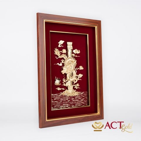 Quà tặng Tranh Rồng dát vàng 24k ACT GOLD ISO 9001:2015