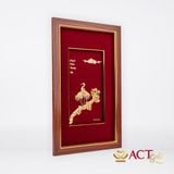 Quà tặng tranh Đôi Hạc dát vàng 24k ACT GOLD ISO 9001:2015 (Mẫu 1)