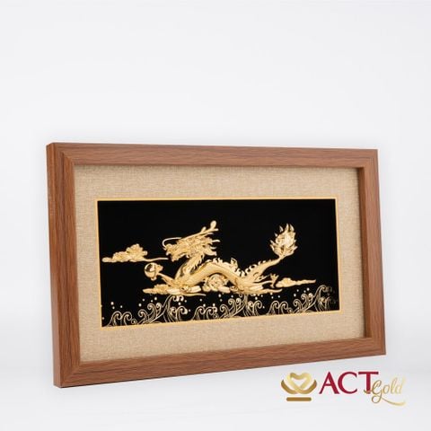 Quà tặng Tranh Rồng Phú Quý dát vàng 24k ACT GOLD ISO 9001:2015