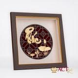 Quà tặng Tranh chữ Phúc hoa Sen dát vàng 24k ACT GOLD ISO 9001:2015
