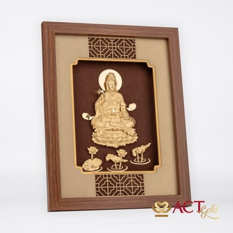 Tranh Quán Thế Âm Bồ Tát dát vàng 24k ACT GOLD ISO 9001:2015 (Mẫu 5)