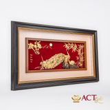 Quà tặng tranh Đôi Chim Công dát vàng 24k ACT GOLD ISO 9001:2015 (Mẫu 8)