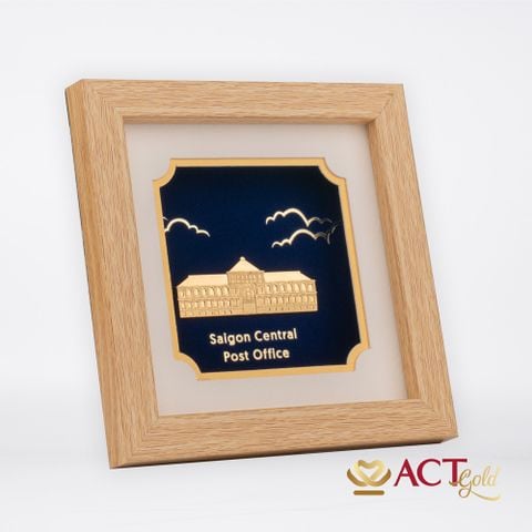 Tranh Bưu Điện Sài Gòn dát vàng 24k ACT GOLD ISO 9001:2015