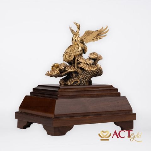 Quà tặng Chim Hạc dát vàng 24k ACT GOLD ISO 9001:2015(Mẫu 2)
