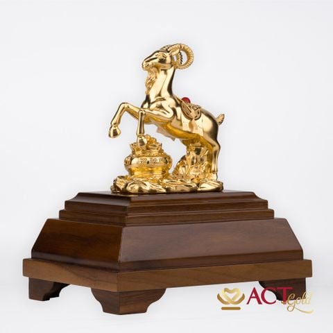 Quà tặng Dê Cát Tường dát vàng 24k ACT GOLD ISO 9001:2015 (Mẫu 1)