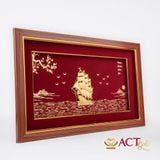 Quà tặng tranh Thuyền dát vàng 24k ACT GOLD ISO 9001:2015