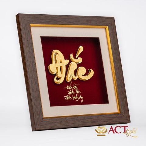 Quà tặng Tranh Chữ Đắc dát vàng 24k ACT GOLD ISO 9001:2015