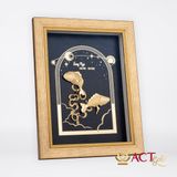Quà tặng Tranh Cung Song Ngư dát vàng 24k ACT GOLD ISO 9001:2015