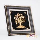 Quà tặng Tranh cây tiền tài lộc dát vàng 24k ACT GOLD ISO 9001:2015