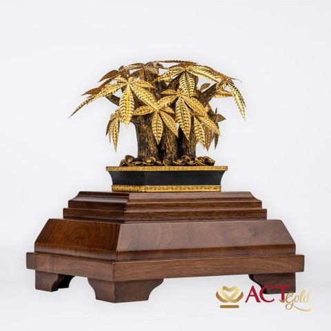 Quà tặng Chậu Cây Kim Ngân dát vàng 24k ACT GOLD ISO 9001:2015