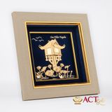Tranh Chùa Một Cột dát vàng 24k ACT GOLD ISO 9001:2015
