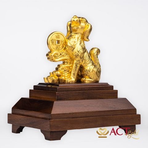 Quà tặng Tuất Phú Quý dát vàng 24k ACT GOLD ISO 9001:2015 (Mẫu 2)