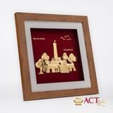 Quà tặng Tranh Cột Cờ Hà Nội dát vàng 24k ACT GOLD ISO 9001:2015 (Mẫu 2)