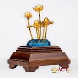 Quà tặng Cá Chép Hoa Sen dát vàng 24k ACT GOLD ISO 9001:2015