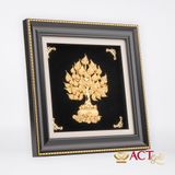 Quà tặng Tranh Cây Bồ Đề dát vàng 24k ACT GOLD ISO 9001:2015