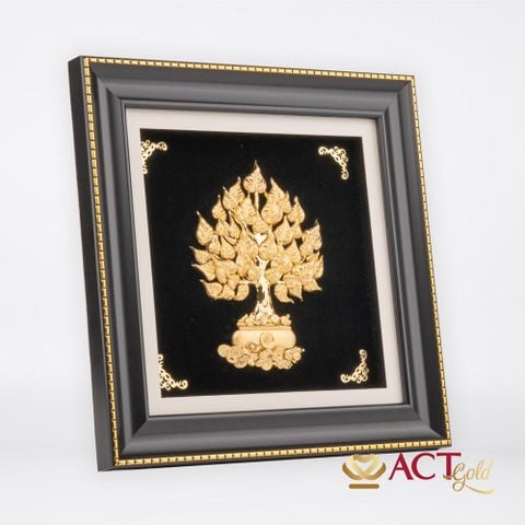 Quà tặng Tranh Cây Bồ Đề dát vàng 24k ACT GOLD ISO 9001:2015