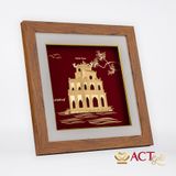 Quà Tặng Tranh Tháp Rùa dát vàng 24k ACT GOLD ISO 9001:2015 (Mẫu 2)