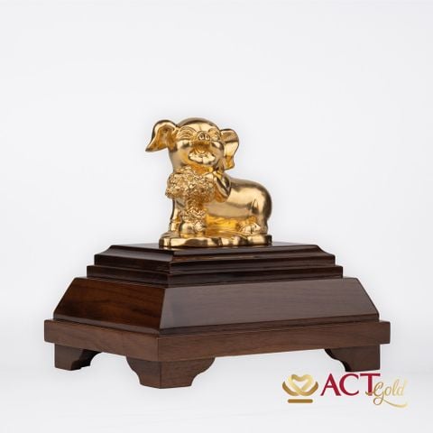 Quà tặng Heo Tài Lộc dát vàng 24k ACT GOLD ISO 9001:2015 (Mẫu 2)