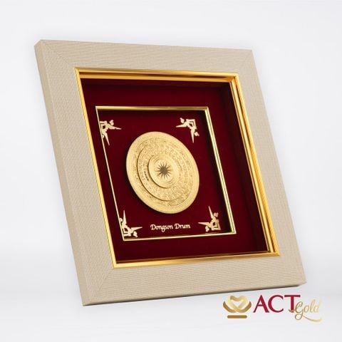 Tranh Mặt Trống Đồng dát vàng 24k ACT GOLD ISO 9001:2015