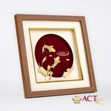 Quà tặng tranh Cá Chép Hoa Sen dát vàng 24k ACT GOLD ISO 9001:2015