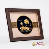 Quà tặng tranh Hoa Sen dát vàng 24k ACT GOLD ISO 9001:2015