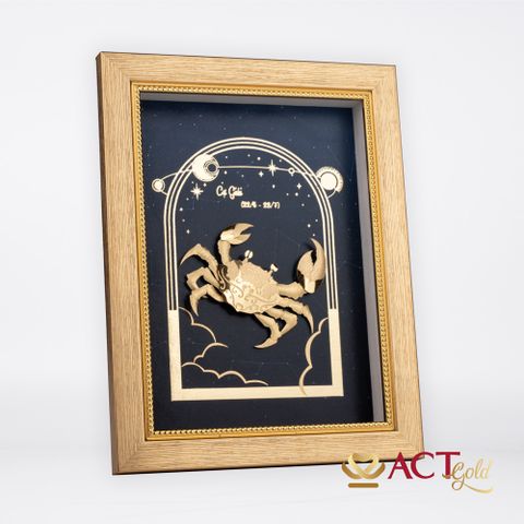 Quà tặng Tranh Cung Cự Giải dát vàng 24k ACT GOLD ISO 9001:2015