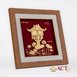 Tranh Chùa Một Cột dát vàng 24k ACT GOLD ISO 9001:2015