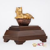 Quà tặng Tượng Mèo Hoàng Gia dát vàng 24k ACT GOLD ISO 9001:2015