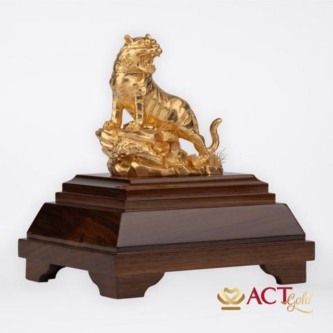 Quà tặng Hổ Phú Quý dát vàng 24k ACT GOLD ISO 9001:2015(Mẫu 1)