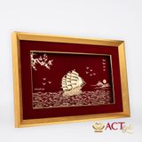Quà tặng tranh Thuyền dát vàng 24k ACT GOLD ISO 9001:2015