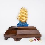 Quà tặng Thuyền Buồm dát vàng 24k ACT GOLD ISO 9001:2015