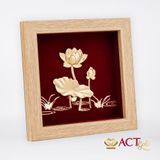 Quà tặng Tranh Hoa Sen dát vàng 24k ACT GOLD ISO 9001:2015