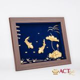 Quà tặng tranh Cá Chép Hoa Sen dát vàng 24k ACT GOLD ISO 9001:2015
