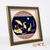Quà tặng tranh Cá Chép Hoa Sen dát vàng 24k ACT GOLD ISO 9001:2015 (Mẫu 3)