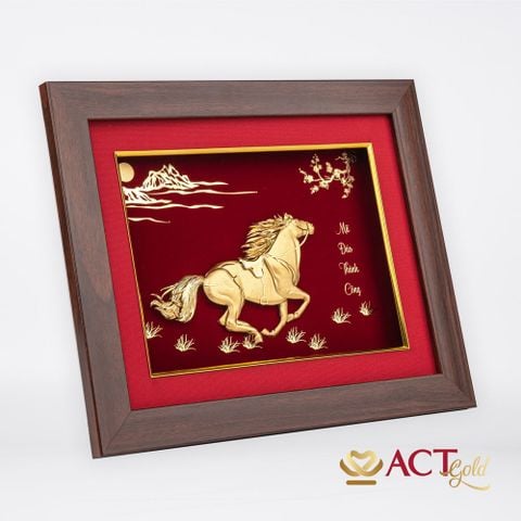 Tranh Ngựa dát vàng 24k ACT GOLD ISO 9001:2015