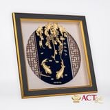 Quà tặng tranh Cá Chép Hoa Tử Đằng dát vàng 24k ACT GOLD ISO 9001:2015