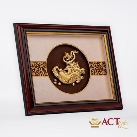 Quà tặng Tranh Bắp cải Tài Lộc dát vàng 24k ACT GOLD ISO 9001:2015