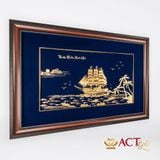Quà tặng tranh Thuyền dát vàng 24k ACT GOLD ISO 9001:2015 (Mẫu 7)