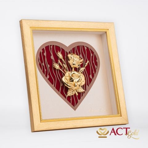 Tranh Hoa Hồng dát vàng 24k ACT GOLD ISO 9001:2015 (Mẫu 1)