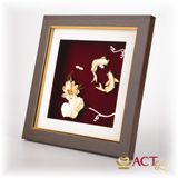 Quà tặng tranh Cá Chép Hoa Sen dát vàng 24k ACT GOLD ISO 9001:2015