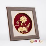 Quà tặng tranh Hoa Sen dát vàng 24k ACT GOLD ISO 9001:2015
